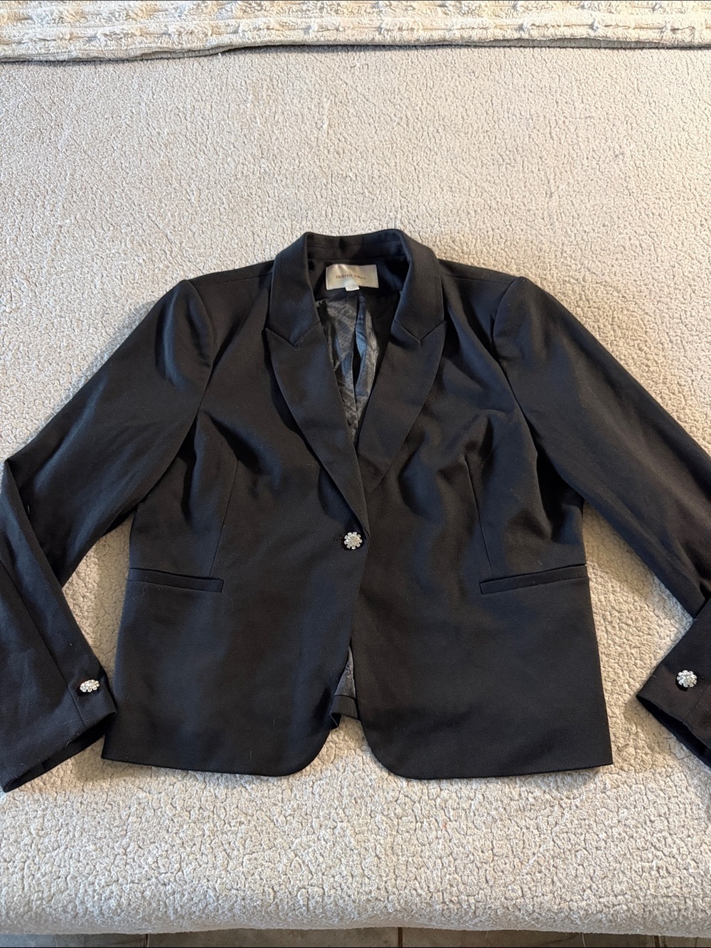 Autres Filles Classic Black Single-Button Women's Blazer with Decorative Buttons